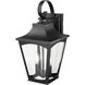 Curry 2 Light 19 inch Powder Coated Black Outdoor Wall Sconce